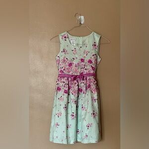 Bonnie Jean girls size 12 beautiful floral dress, sweater and black shoe size 31